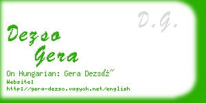 dezso gera business card